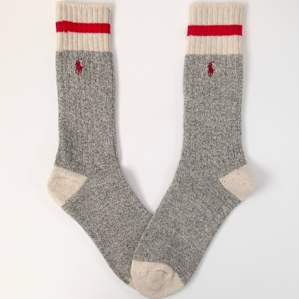 Long thick wool blend ragg boot socks (vintage sock monkey style)